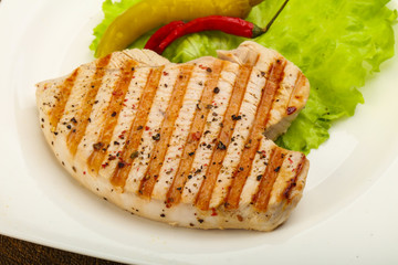 Grilled pork steak