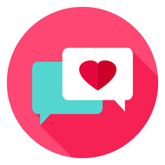 Love Messages Circle Icon