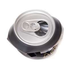 crumpled beer bottle
