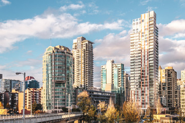 Fototapeta na wymiar Downtown Vancouver at Fall in BC, Canada