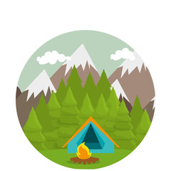 camping tent isolated icon vector illustration design