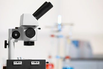 Modern microscope in office