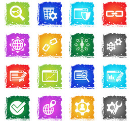 seo and development icon set