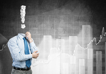Pensive headless businessman
