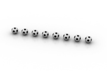 3d foot ball in a row