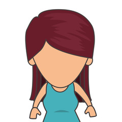 cute woman character icon vector illustration design