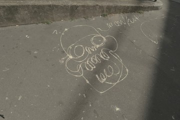 graffiti on the road