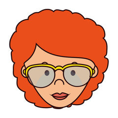 cute woman character icon vector illustration design