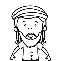 jamaican man character icon vector illustration design