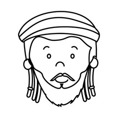 jamaican man character icon vector illustration design