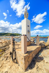 A panoramic view of Peschici, small fisihing town in Cape Gargano, Apuglia region, Italy