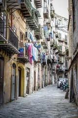 Poster Kleding ophangen in Palermo © Kerrie