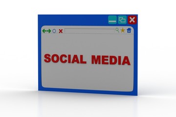 Web page showing social media concept