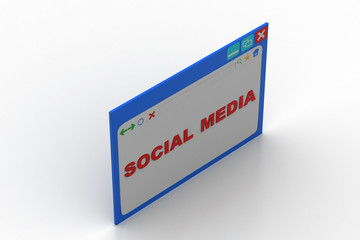 Web page showing social media concept