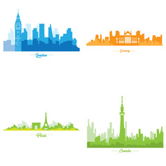 Fototapeta premium Set of skylines