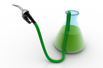 laboratory flasks with oil pump