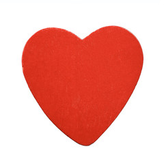 Obraz premium Red wooden heart isolated on white background