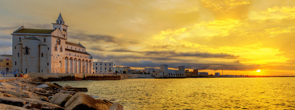 Trani cathedral in the evening, Apulia region, Italy