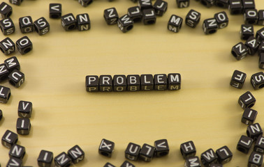 The word problem on wood background