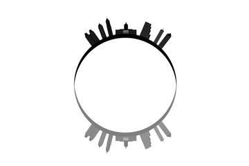 Atlanta, Georgia skyline. Detailed vector silhouette