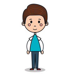 cute little boy drawing vector illustration design