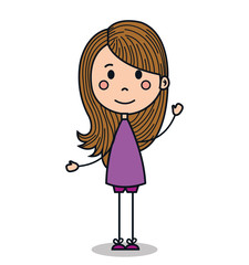 cute little girl drawing vector illustration design