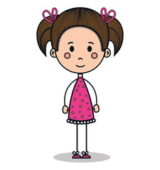 cute little girl drawing vector illustration design