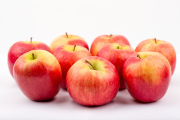 Bunch of apples on a white background