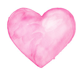 Cute Heart. Watercolor drawing