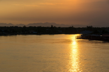 Beautiful sunset river