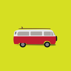 Retro Van with surf board