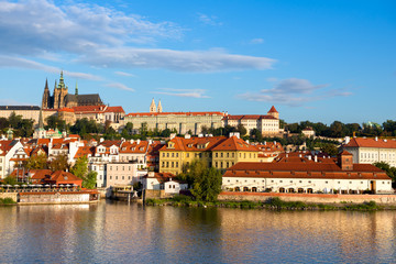 Fototapeta na wymiar Old Prague from across Vlata river