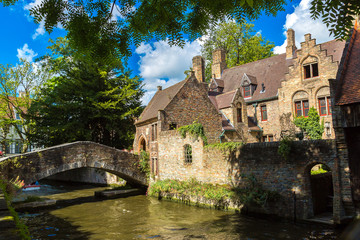 Houses along the canal in Bruges
