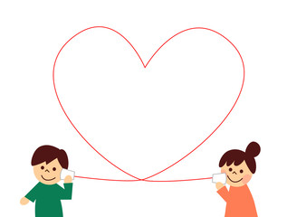 糸電話　カップル