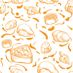 pattern sushi drawing graphic  design wallpaper