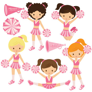 Cheerleader Vector Cartoon Illustration