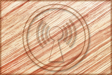 wireless sign on wooden board