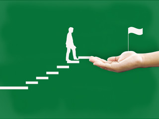 hand and chalkboard manager and mentor to help develop the poten