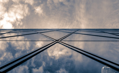 Commercial buildings stretch up to the sky in Hong Kong