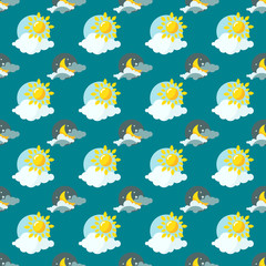 Seamless pattern weather vector.