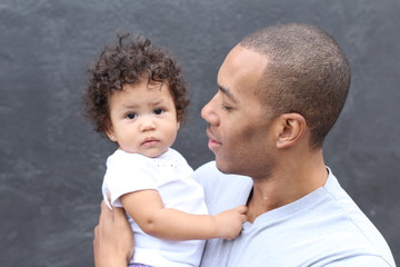Lovely father and daughter portrait 