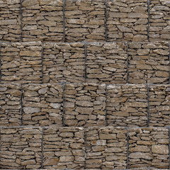 Seamless stone texture of retaining limestone gabion wall