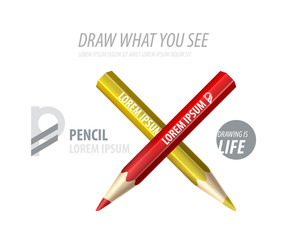 Vector pencil premium ad product template