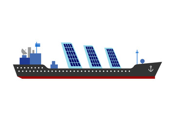 Obraz premium Ship sun energy vector illustration.