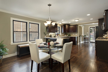 Kitchen with large eating area