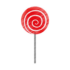 sweet candy lollipop icon over white background. colorful design. vector illustration