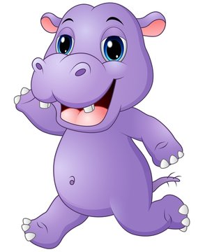 Cartoon hippo running