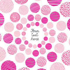 Pink postcard with polka dot.