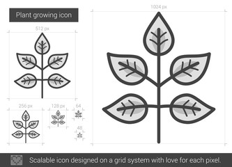 Plant growing line icon.