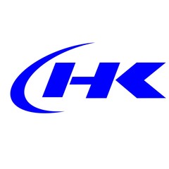 Vector initial letter HK logo icon blue color design template